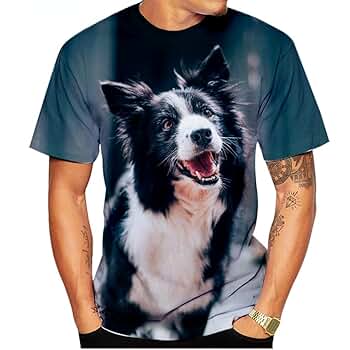 スウェット・トレーナー COVERNAT Border Collie Photo Man to Man Light Blue Border Collie no.2 white t-shirt MAN – Selvastore